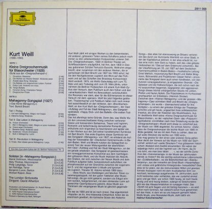 Deutsche Grammophon 2811 008 - Mahagonny-Songspiel / Kleine Drei - Image 2