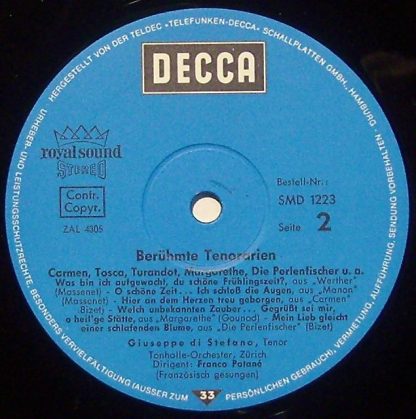DECCA SMD 1223 - Berümte Tenorarien - Image 3