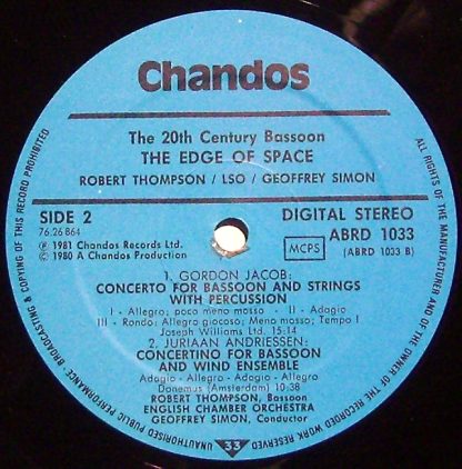 Chandos ABRD 1033 - The Edge Of Space - The 20th Century Bassoon - Image 3