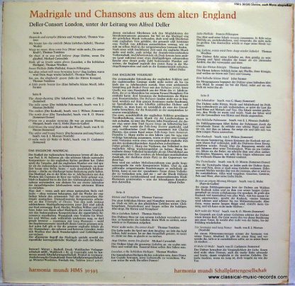 Harmonia Mundi HMS 30 593 - Madrigals & English Songs - Image 2