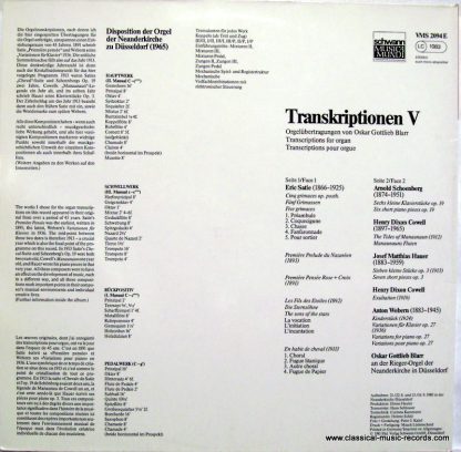 Schwann Musica Mundi VMS 2094 E - Transkriptionen V - Image 2