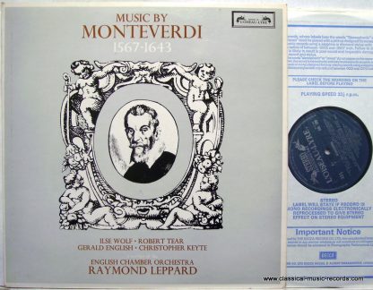 L'Oiseau-Lyre SOL 299 - Music By Monteverdi  1567-1643