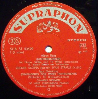 Supraphon SUA ST 50 679 - "Kammerkonzert" For Piano, Violin And - Image 3