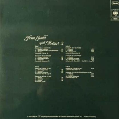 CBS 78 235 - Glenn Gould Spielt Mozart 2 - Image 3
