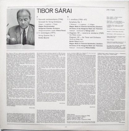 Hungaroton LPX 11636 - Serenade For Strings / String Quartet No. - Image 2