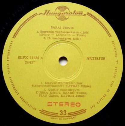 Hungaroton LPX 11636 - Serenade For Strings / String Quartet No. - Image 3