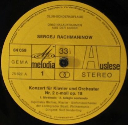 Eurodisc 64059 - Sergei Vasilyevich Rachmaninoff, Sviatoslav Ric - Image 3