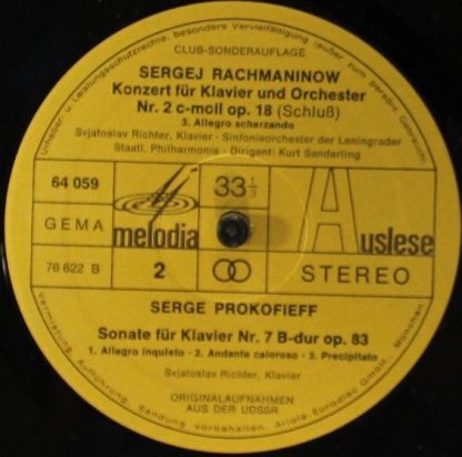 Eurodisc 64059 - Sergei Vasilyevich Rachmaninoff, Sviatoslav Ric - Image 4
