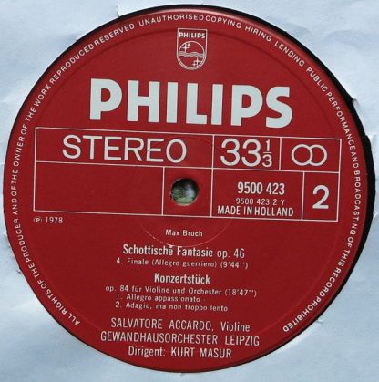 Philips 9500 423 - Max Bruch, Salvatore Accardo, Gewandhausorche - Image 4
