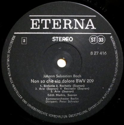 Eterna 8 27 416 - Johann Sebastian Bach, Edith Mathis, Peter Sch - Image 4