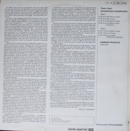 Trianon 2C 045-12165 - Liszt ∙ Rhapsodies Hongroises ∙ Samson Fr - Image 2
