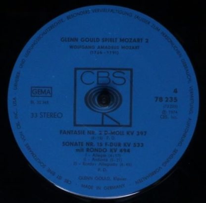 CBS 78 235 - Glenn Gould Spielt Mozart 2 - Image 7