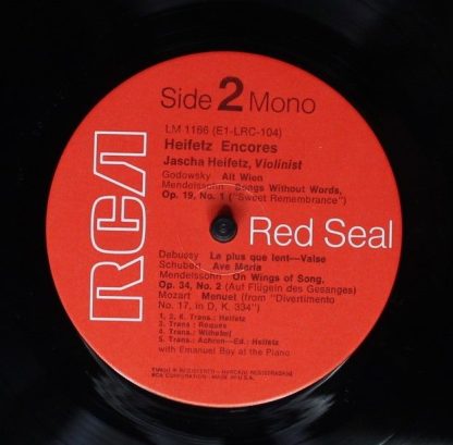 RCA Red Seal LM 1166 - Jascha Heifetz, Emanuel Bay - Heifetz Enc - Image 4