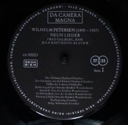 Da Camera Magna SM 90003 - Wilhelm Petersen - Lieder / Themen Un - Image 3