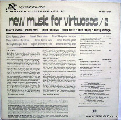 New World Records NW 254 - New Music For Virtuosos 2 - Image 2