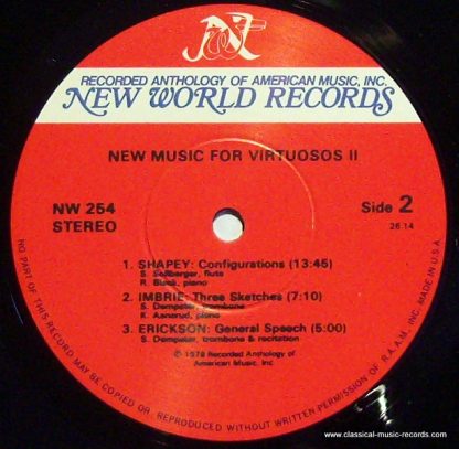 New World Records NW 254 - New Music For Virtuosos 2 - Image 3
