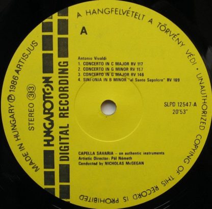 Hungaroton SLPD 12547 - Concertos And Sinfonias - Image 3