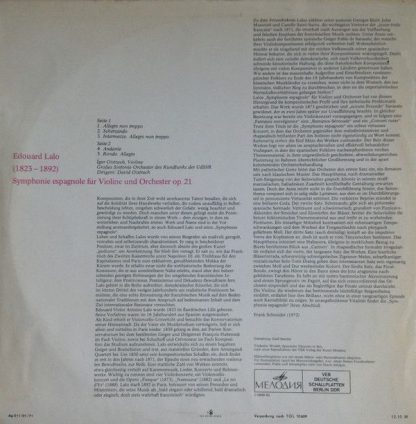 Eterna 8 26 213 - Spanish Symphony For Violin And Orchestra op. - Image 2
