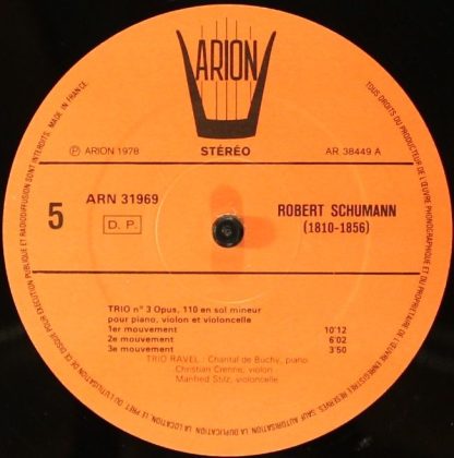ARION ARN 31 969 - Trio N°3 Op. 110 En Sol Mineur, Fantasiestück - Image 4