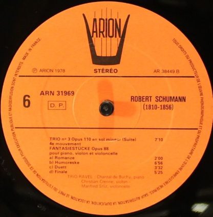 ARION ARN 31 969 - Trio N°3 Op. 110 En Sol Mineur, Fantasiestück - Image 3