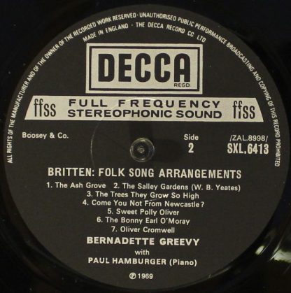 DECCA SXL 6413 - A Charm Of Lullabies Op.41 & Folk Songs - Image 6