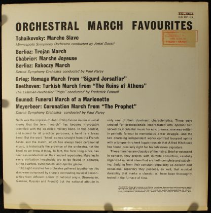 Philips SGL 5837 - Orchestral March Favourites - Image 2