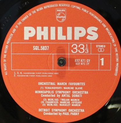 Philips SGL 5837 - Orchestral March Favourites - Image 3