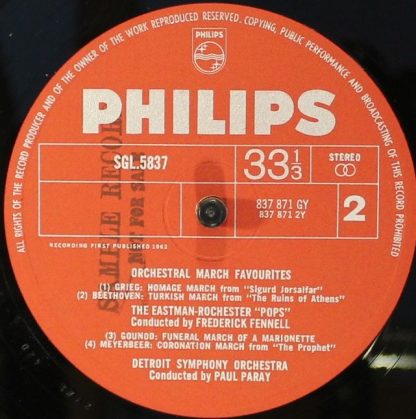 Philips SGL 5837 - Orchestral March Favourites - Image 4