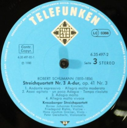 Telefunken 6.35497 - String Quartets Op. 41 - Piano Quintet Op. - Image 6