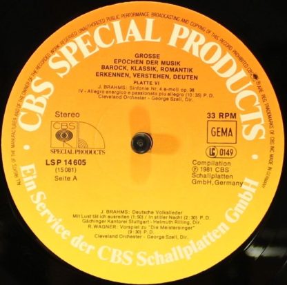 CBS Special Products LSP 14605 - Große Epochen Der Musik / Baroc - Image 2