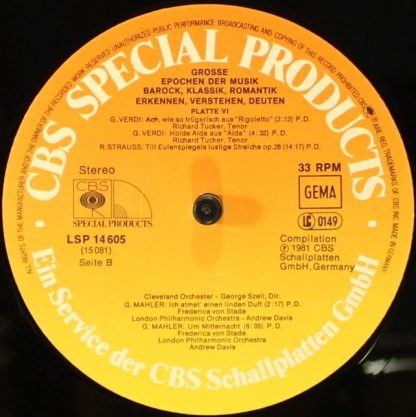 CBS Special Products LSP 14605 - Große Epochen Der Musik / Baroc - Image 4
