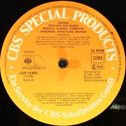 CBS Special Products LSP 14605 - Große Epochen Der Musik / Baroc - Image 8