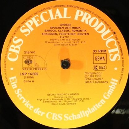 CBS Special Products LSP 14605 - Große Epochen Der Musik / Baroc - Image 12