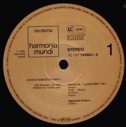 Deutsche Harmonia Mundi 1C 157 1999603 - Sonatas & Partitas BWV - Image 4