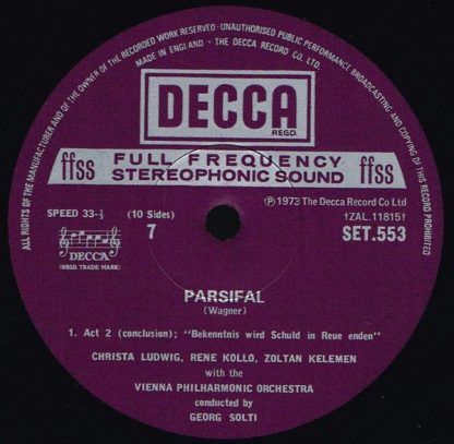 DECCA SET 550-4 - Parsifal - Image 11
