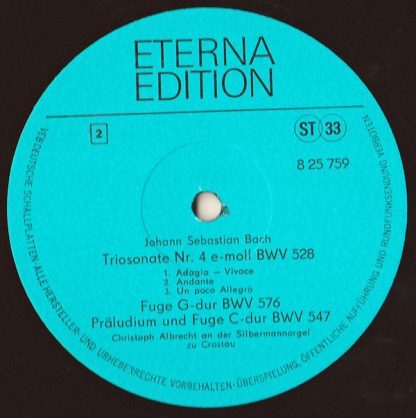 Eterna 8 25 759 - Bachs Orgelwerke Auf Silbermannorgeln 8 - Image 4