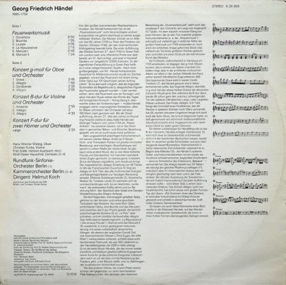 Eterna 8 26 809 - Feuerwerksmusik, Oboenkonzert G-moll, Violinko - Image 2