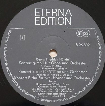 Eterna 8 26 809 - Feuerwerksmusik, Oboenkonzert G-moll, Violinko - Image 4