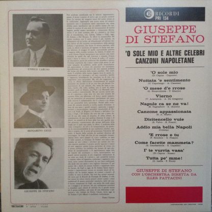 Ricordi PRI 134 - 'O Sole Mio E Altre Celebri Canzoni Napoletane - Image 4