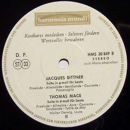 Deutsche Harmonia Mundi HMS 30 849 - Meister Der Laute - Image 3