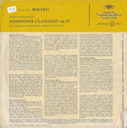 Deutsche Grammophon LPE 17 042 - Bolero / Symphonie Classique Op - Image 2