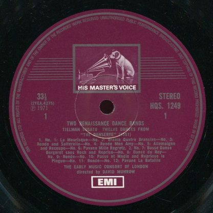 His Master's Voice HQS 1249 - Two Renaissance Dance Bands - Image 2