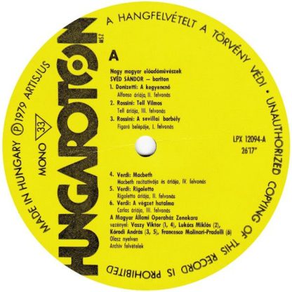 Hungaroton LPX 12094 - Nagy Magyar Előadóművészek = Great Hungar - Image 5