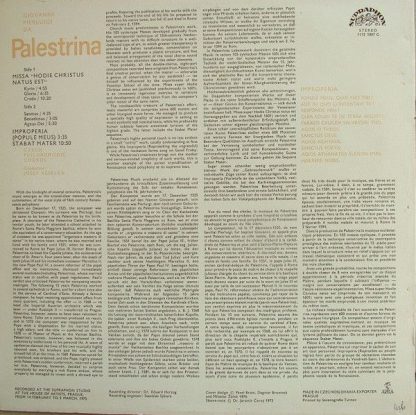 Supraphon 1412 1807 - Missa "Hodie Christus Natus Est", Stabat M - Image 2