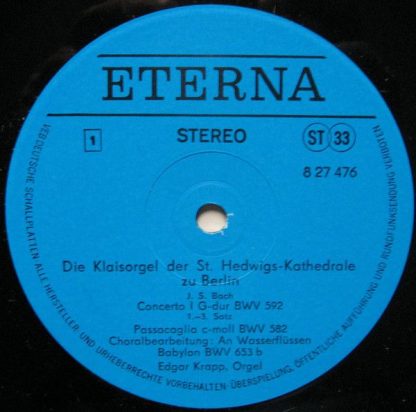 Eterna 8 27 476 - Edgar Krapp Spielt Werke Von Bach, Mendelssohn - Image 3