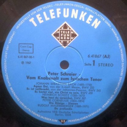 Telefunken 6.41 867 - Vom Knabenalt Zum Lyrischen Tenor - Image 4