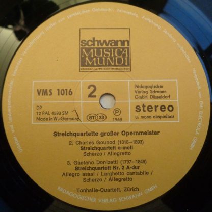 Schwann Musica Mundi VMS 1016 - Streichquartette Großer Opernmei - Image 4