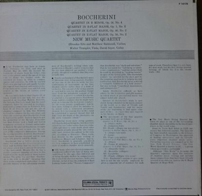 Columbia Special Products P 14178 - Boccherini Quartets - Image 2