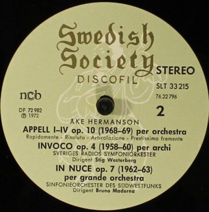 Swedish Society Discofil SLT 33215 - Concerto Nr 3, "Louisville - Image 4