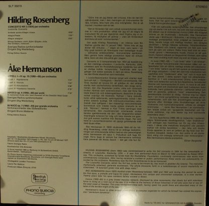 Swedish Society Discofil SLT 33215 - Concerto Nr 3, "Louisville - Image 2